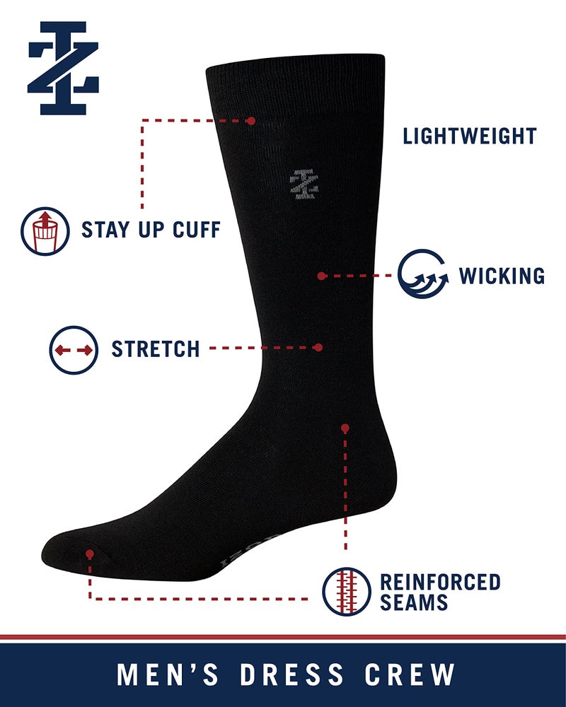IZOD Menâ€™s Dress Socks - Lightweight Comfort Crew Sock (10 Pack) - Image 3